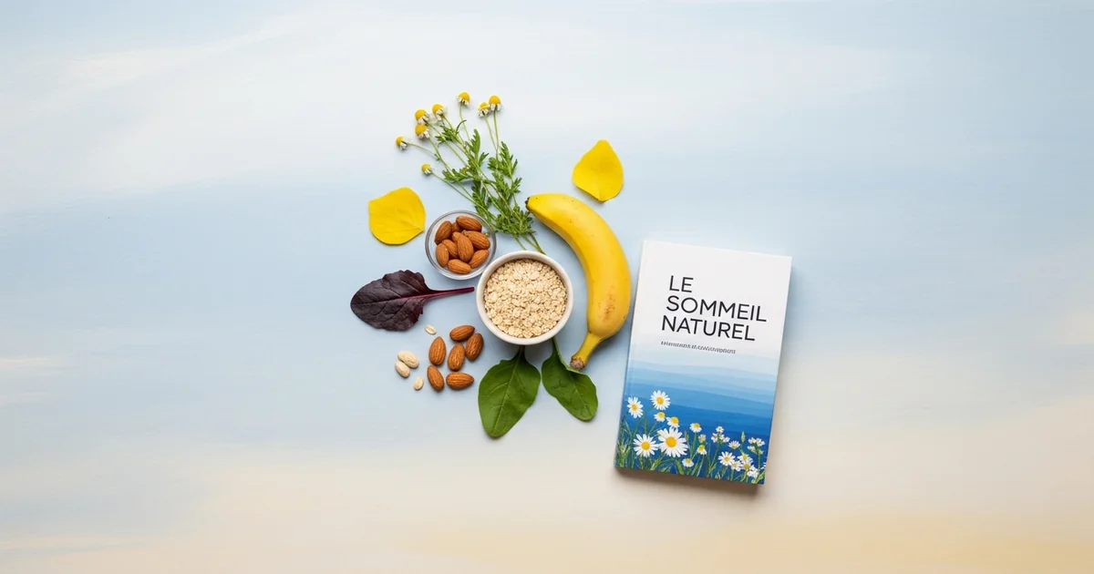 Assiette du soir favorisant le sommeil avec poisson, riz complet, légumes verts et amandes sur une table en bois