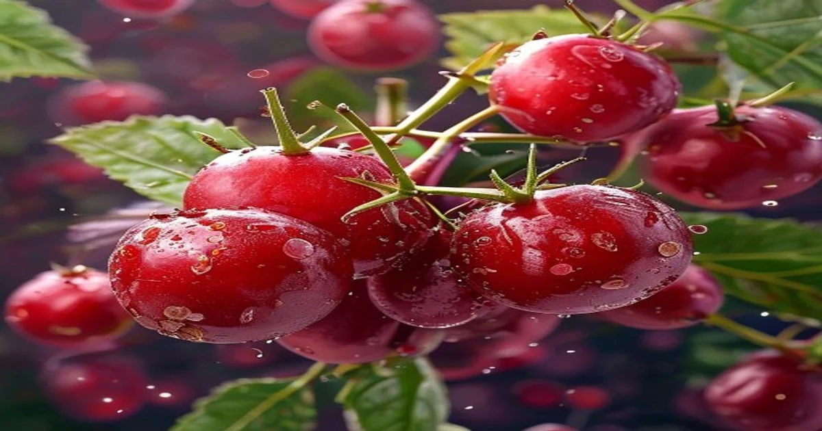 Cranberries fraîches rouges, gros plan en lumière naturelle