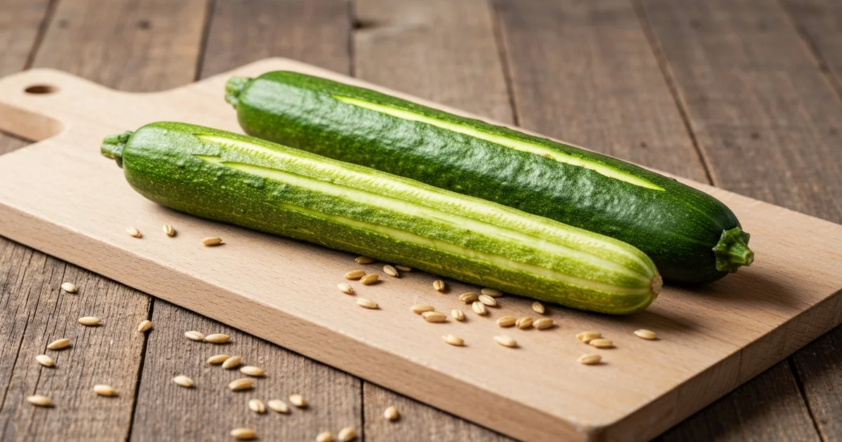 Graines de courge décortiquées vertes sur une planche en bois avec une cuillère